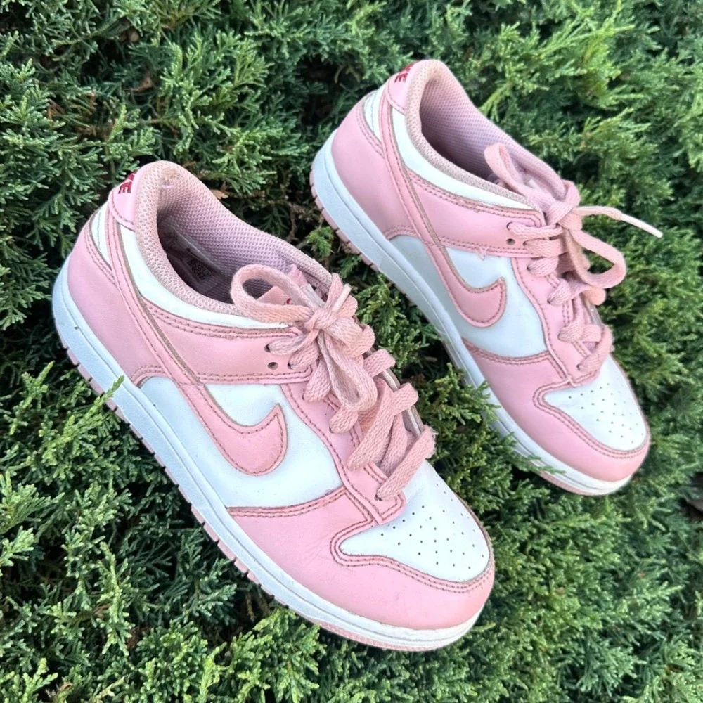 Nike Dunk Low Little Kids Athletic Shoes Size 2.5Y White Medium Soft Pink